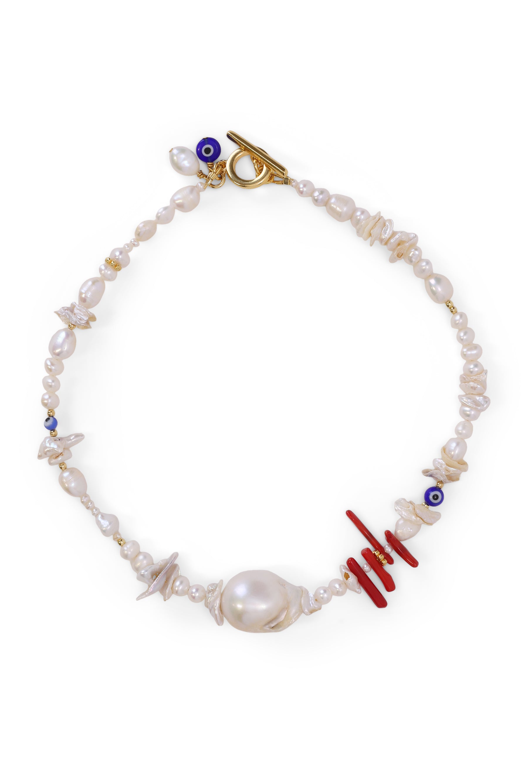 Choker mit Perle und Koralle
