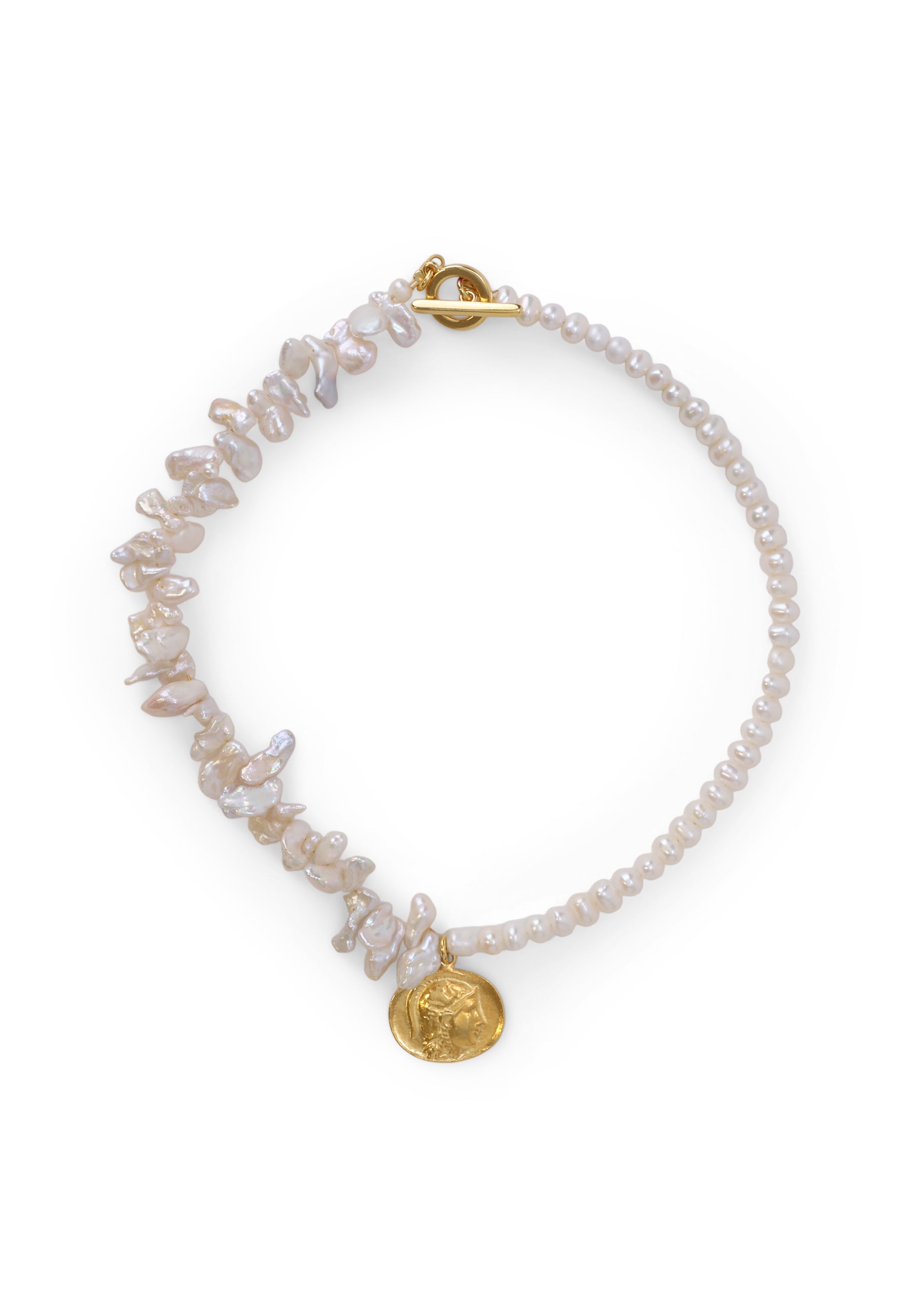 14-karat vergoldeter Perlen Choker